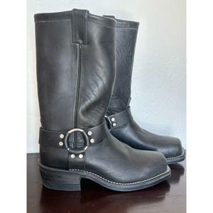 Men’s Chippewa Black leather Boots Harness square toe  sz 7